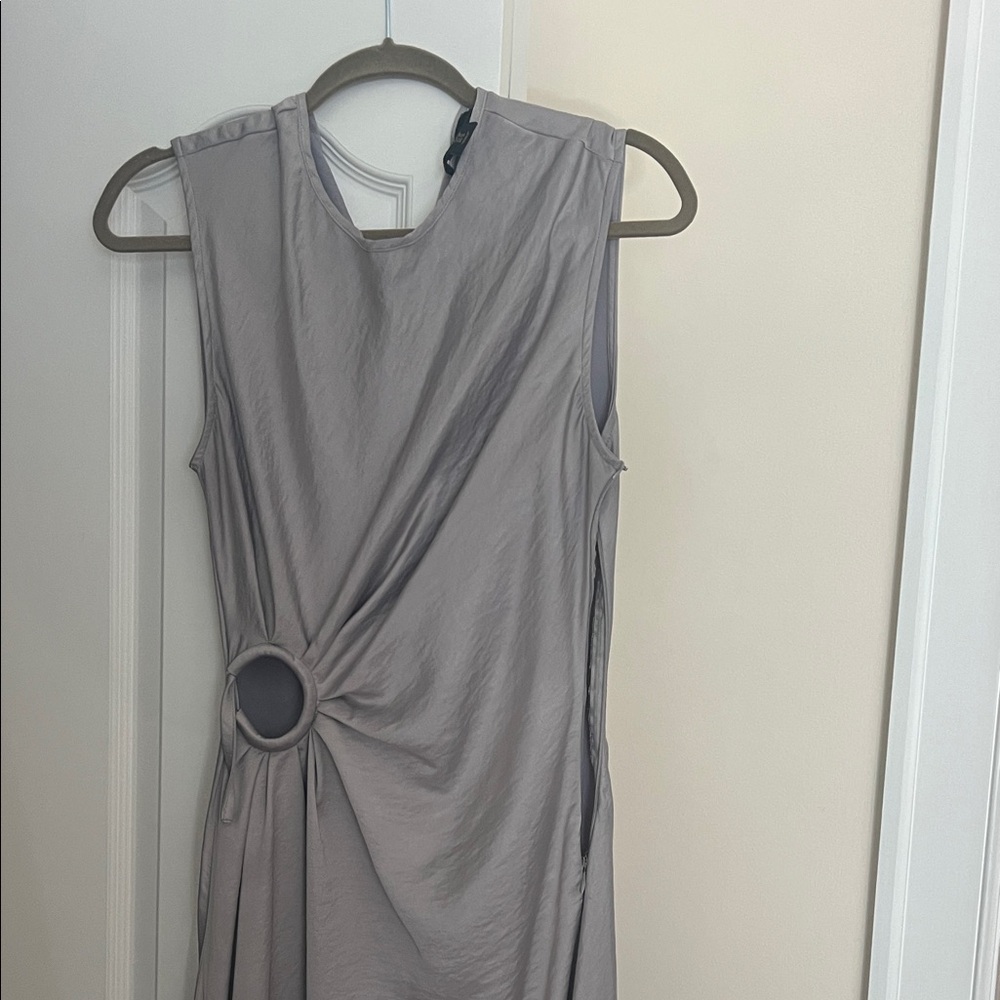 House of Harlow 1960 Gray Midi Dress with Ring Detail